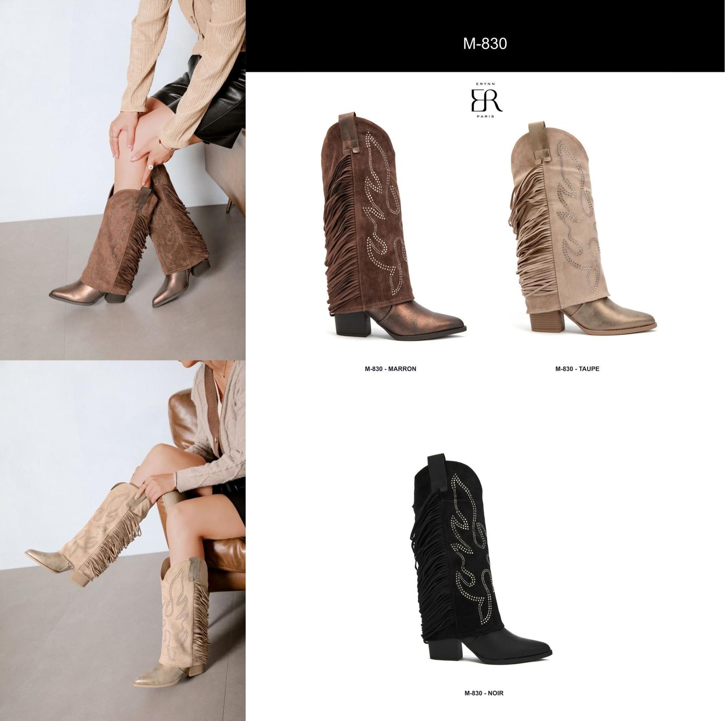 Trendy cowboylaarzen met gave flap bruin