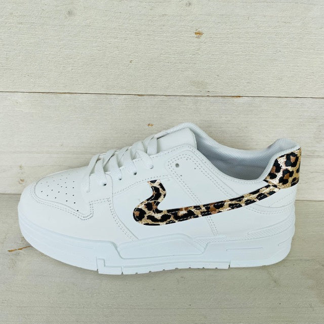 Sneakers met leopardprint streep