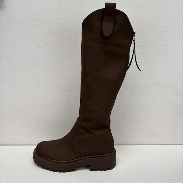Hoge leatherlook boots bruin