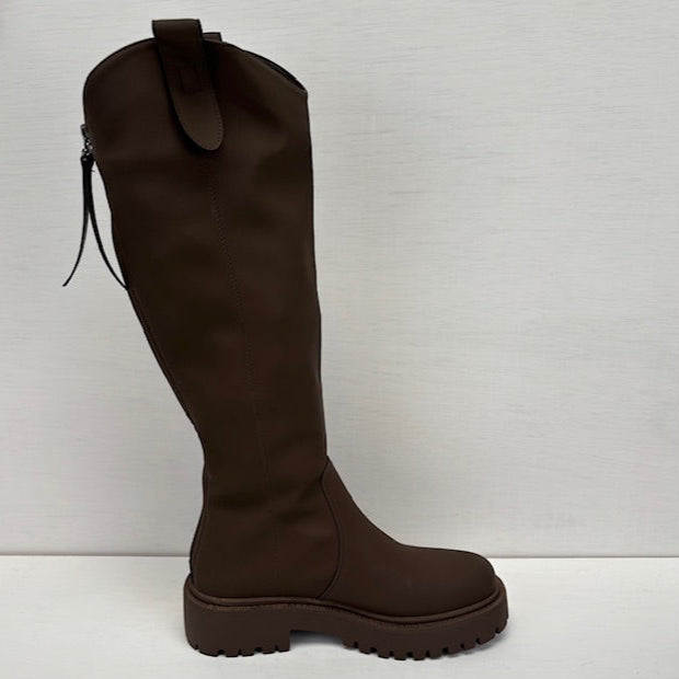 Hoge leatherlook boots bruin