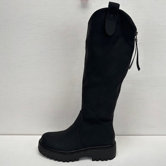 Hoge leatherlook boots zwart