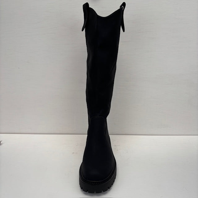 Hoge leatherlook boots zwart