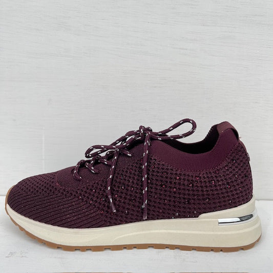La Strada sneakers 2404316 aubergine/silver knitted stones