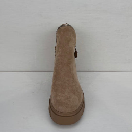 Enkellaarsje met sierrits khaki