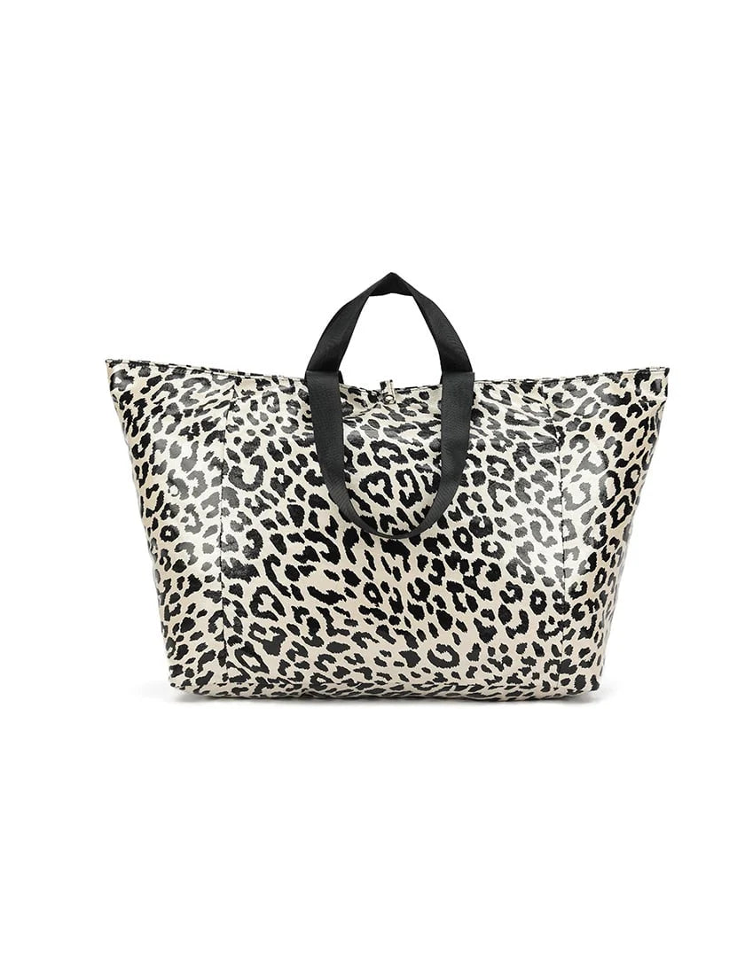 Panter shopper met binnentas beige