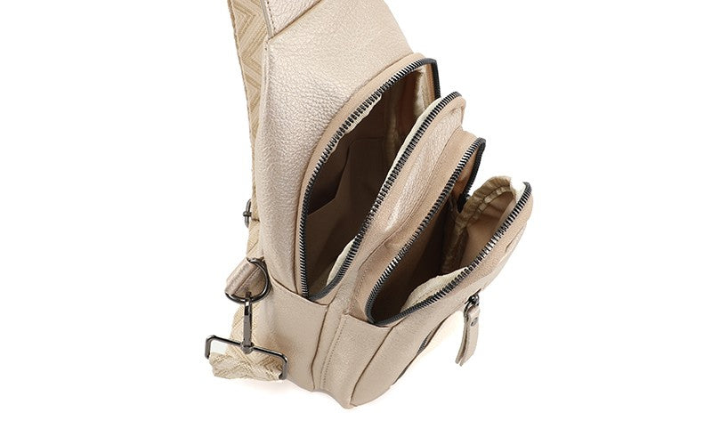 Champagne crossbody / rugtasje Mattie