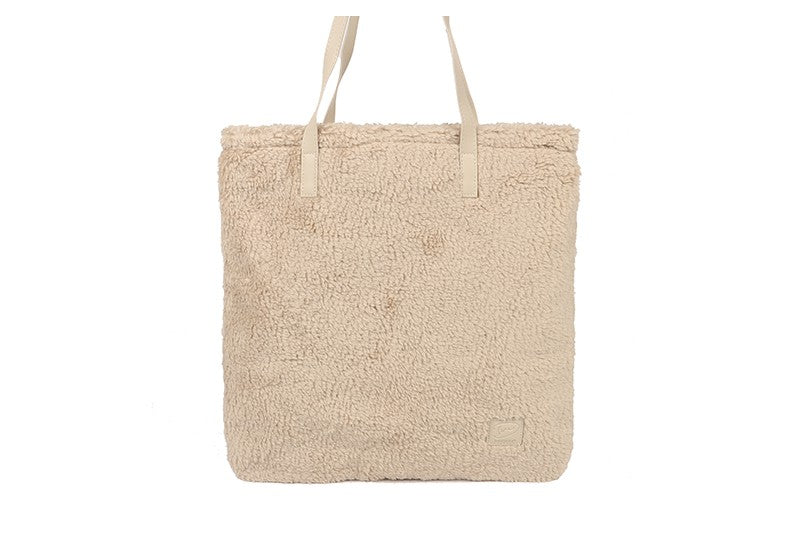 Naturel teddy schoudertas / shopper Benoa