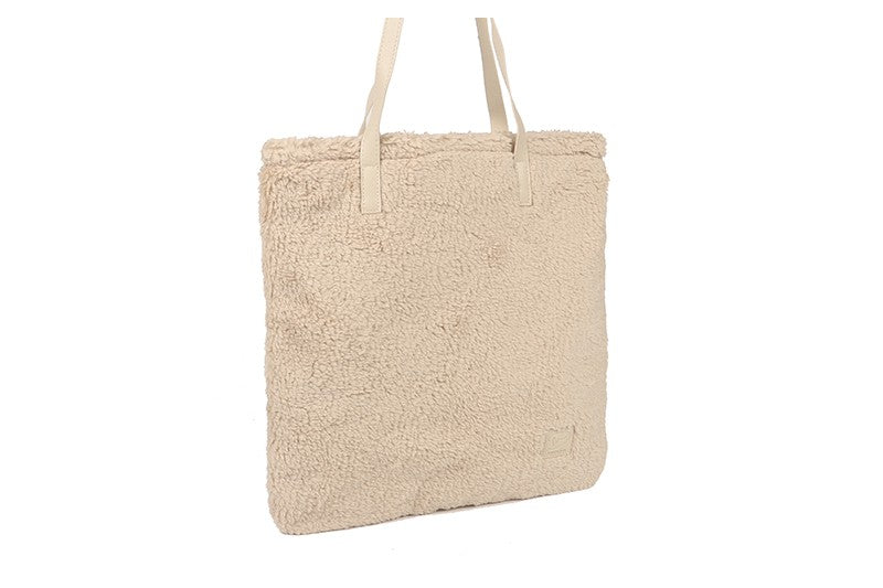 Naturel teddy schoudertas / shopper Benoa