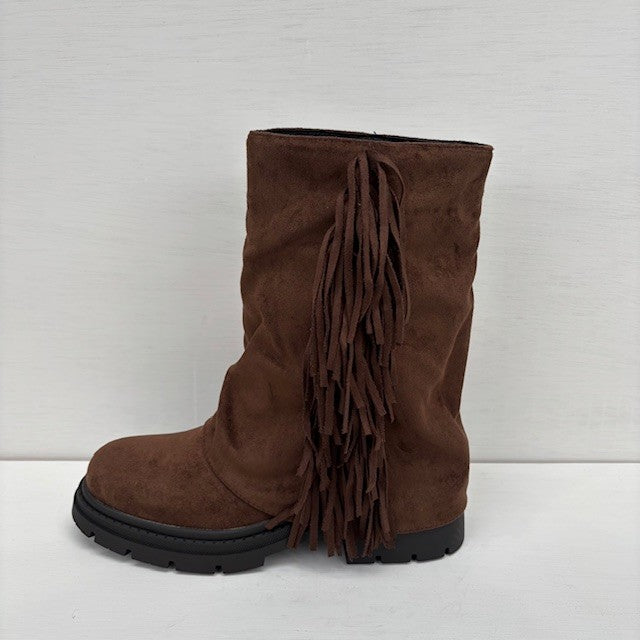 Suèdine boots met leuke flap bruin