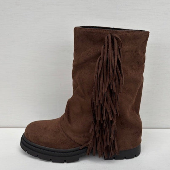Suèdine boots met leuke flap bruin