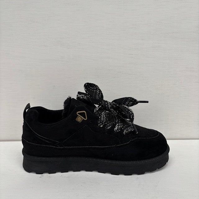 Furry uggie sneakers zwart