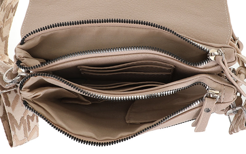 Classic champagne crossbody / schoudertasje Stanfield