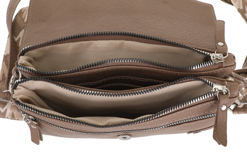 Dark taupe crossbody / schoudertasje Stanfield