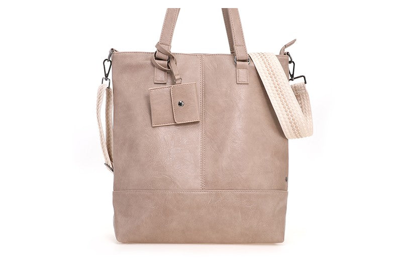 Taupe Le Mans schoudertas / shopper