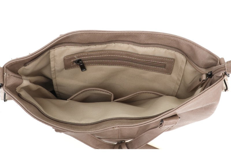 Taupe Le Mans schoudertas / shopper