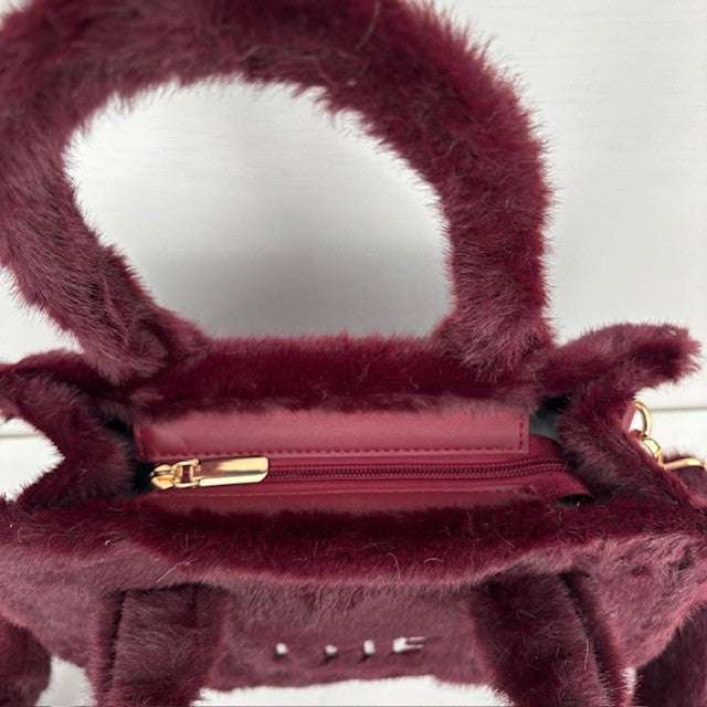 Teddy Tote Bag Wine Red klein