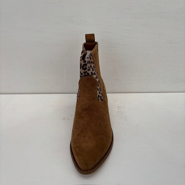 Laag cowboylaarsje camel panter