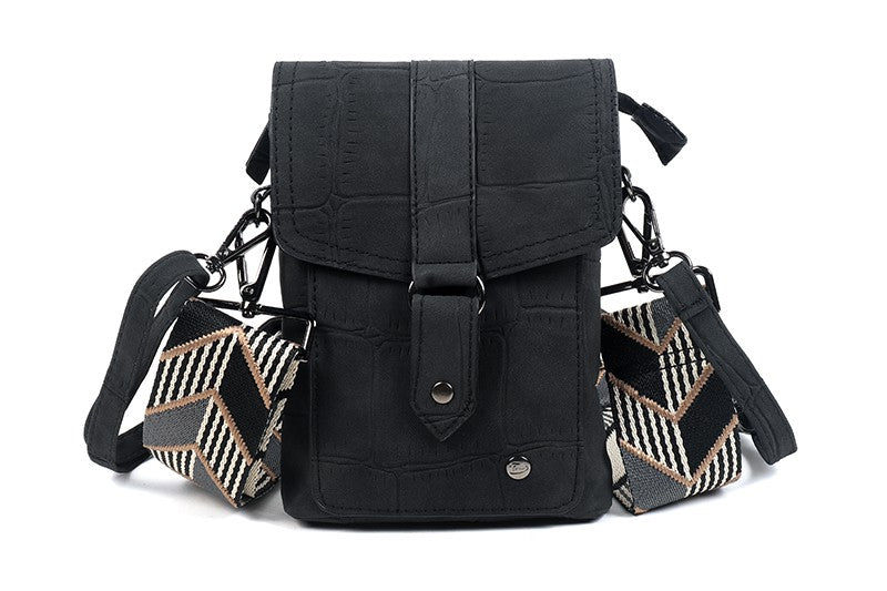 Zwart telefoontasje crossbody Schoorl