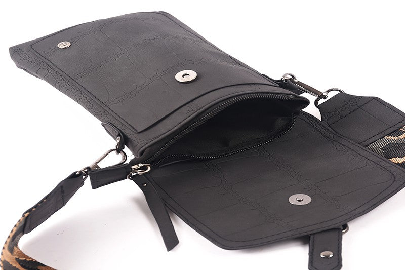 Zwart telefoontasje crossbody Schoorl