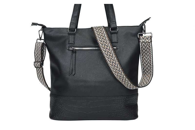 Zwarte schoudertas / shopper Clever