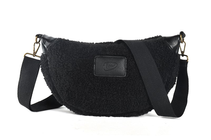 Zwarte teddy crossbodytas Motala