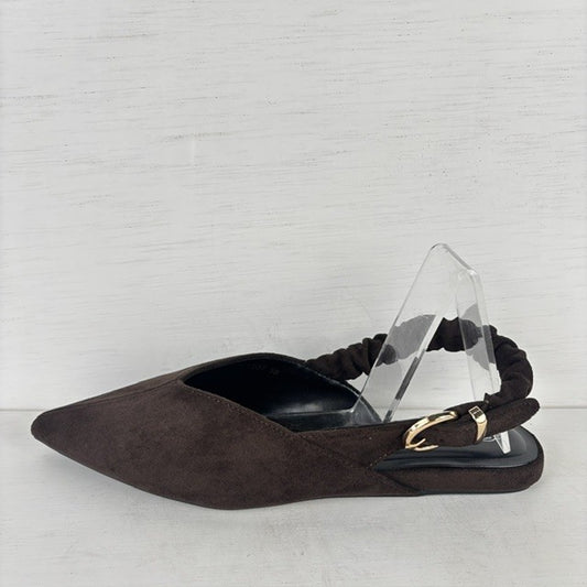 Slingbacks met elastiek bruin
