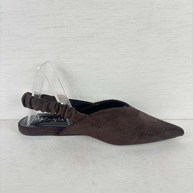 Slingbacks met elastiek bruin