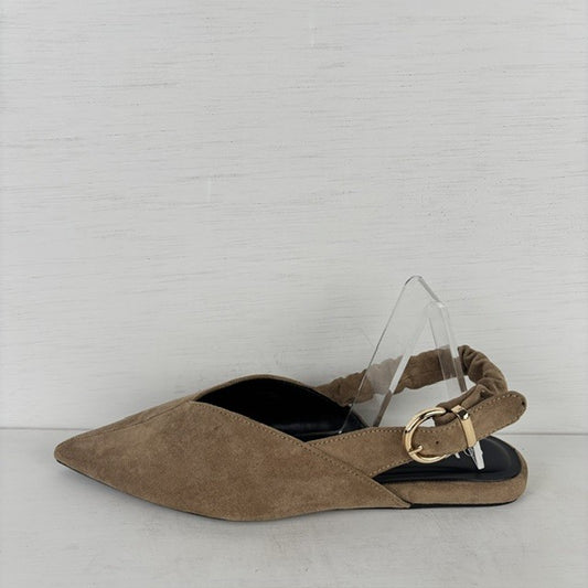 Slingbacks met elastiek khaki