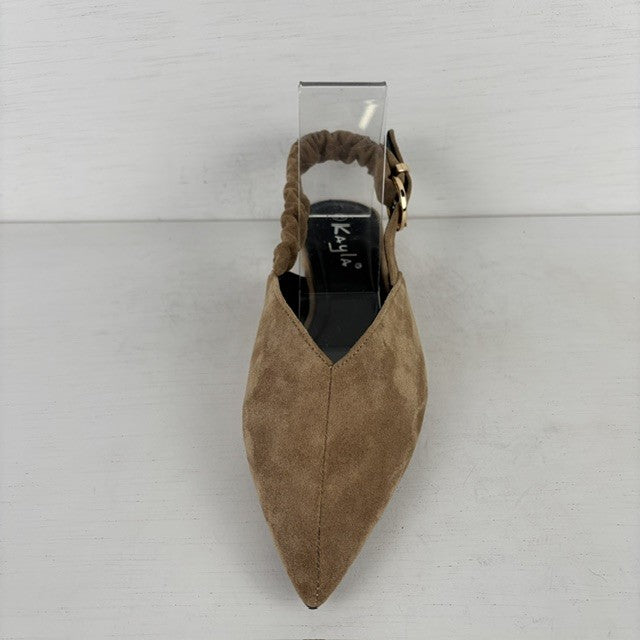 Slingbacks met elastiek khaki