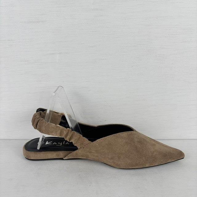 Slingbacks met elastiek khaki