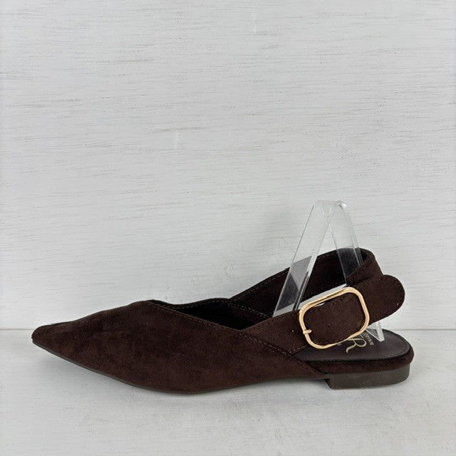 Slingbacks met gespje bruin