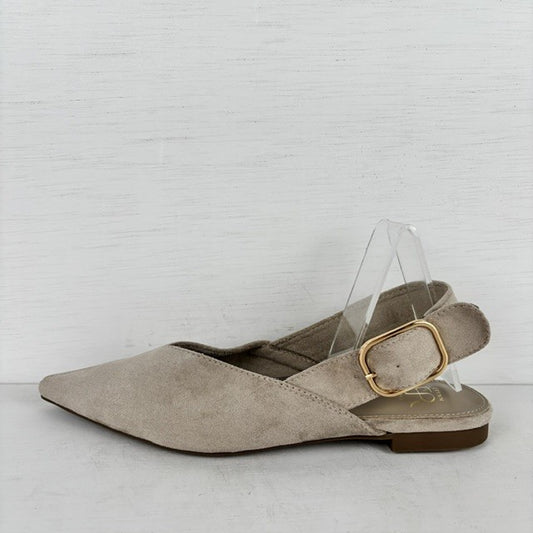 Slingbacks met gespje taupe