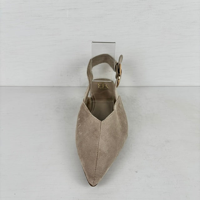 Slingbacks met gespje taupe