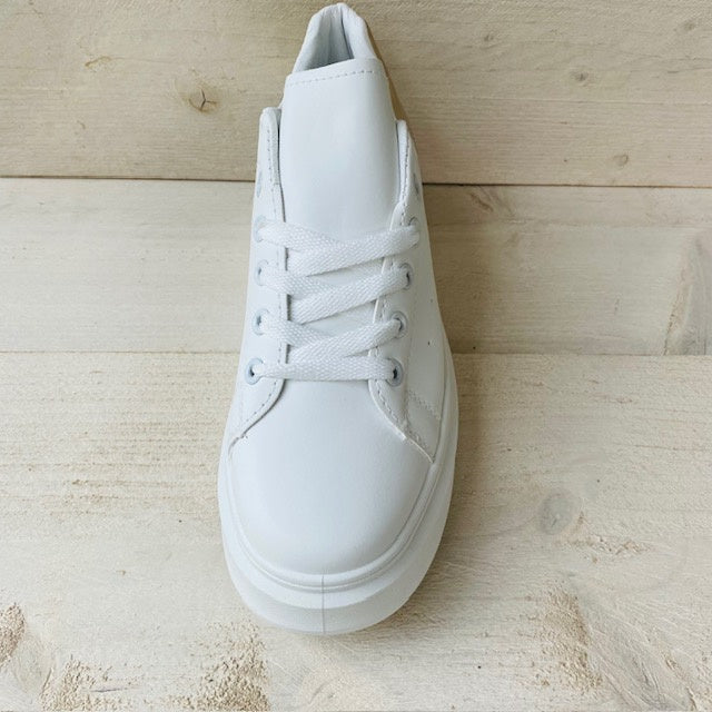 Sneakers wit met dikke zool