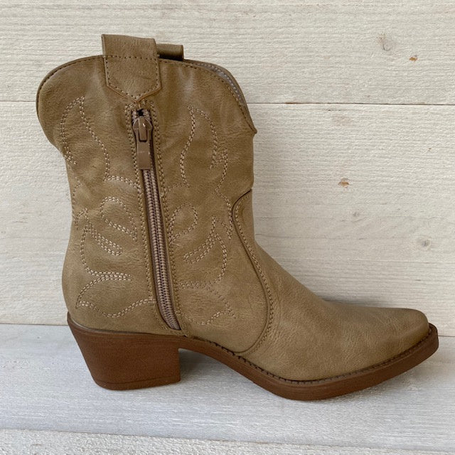 Korte westernlaars khaki