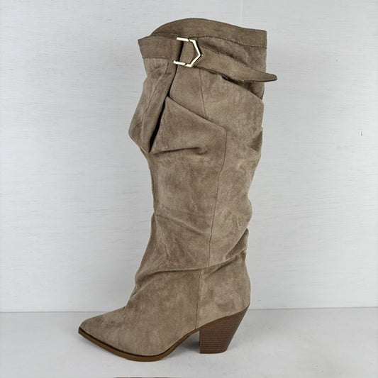 Slouchy laarzen met gespje