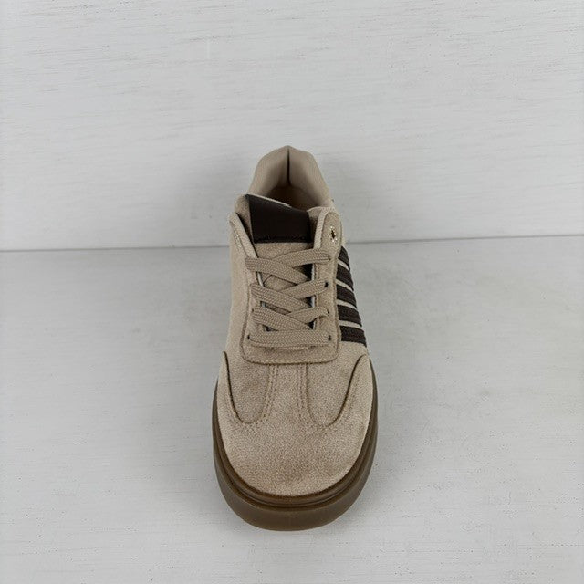 Geweldige retro sneakers met strepen khaki