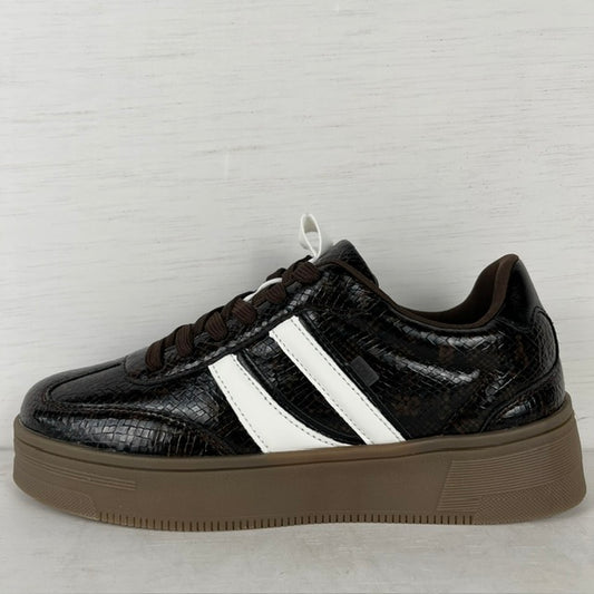 Posh by Poelman retro sneakers dark brown