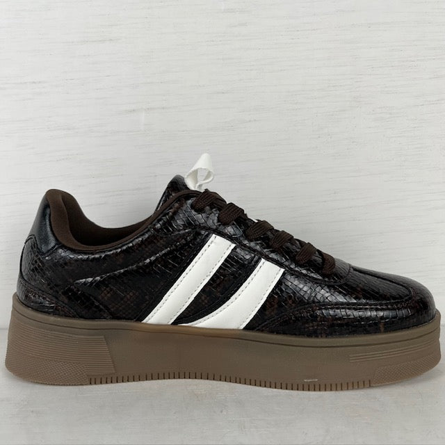 Posh by Poelman retro sneakers dark brown