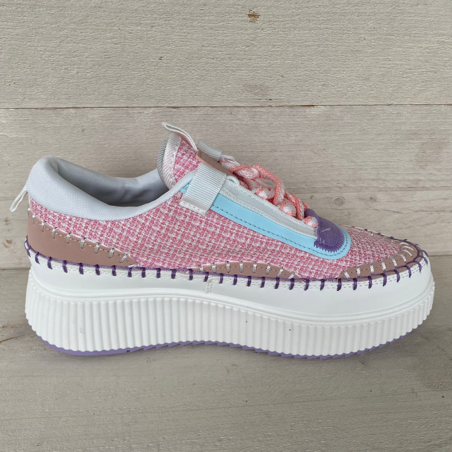 Ribbel sneakers pink