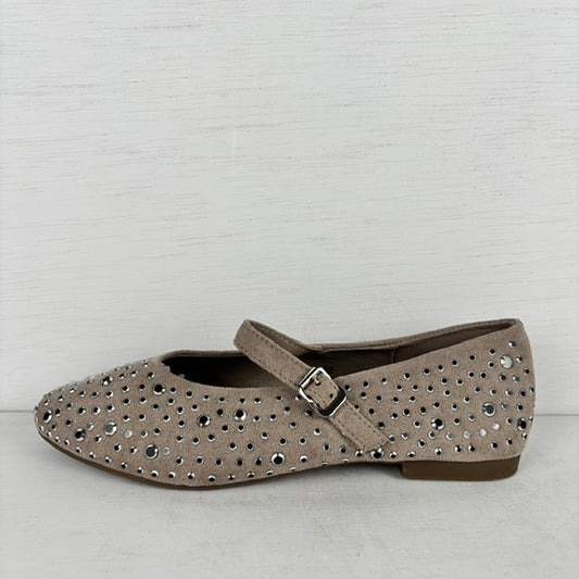 Ballerina met bandje en studs khaki