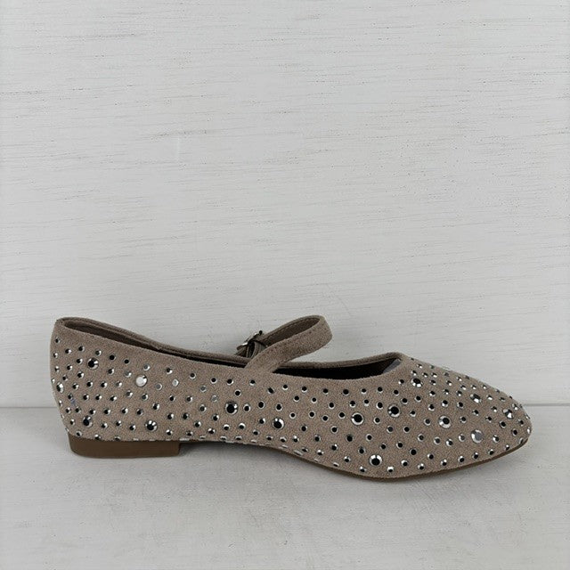 Ballerina met bandje en studs khaki