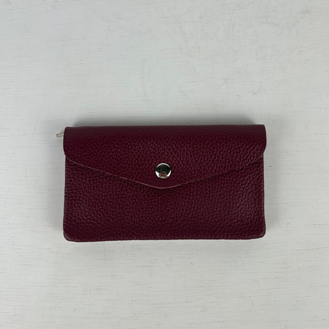 Real leather portemonnee bordeaux rood