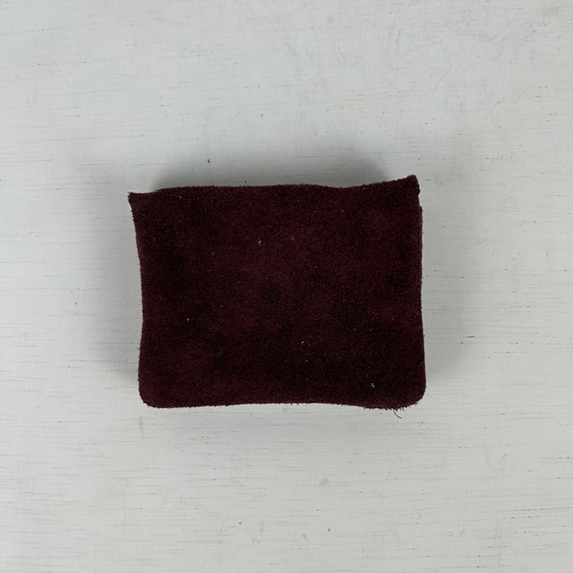 Suède portemonneetje bordeaux rood