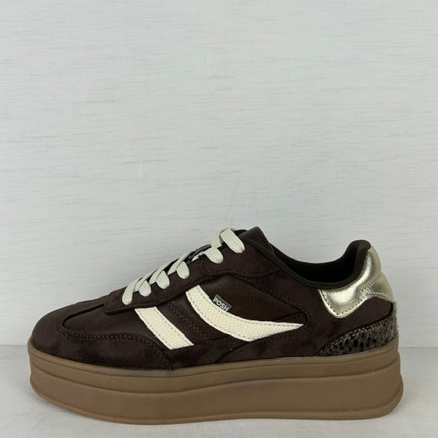 Posh by Poelman retro sneakers donkerbruin