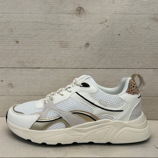 Posh by Poelman sneakers white with gold combination