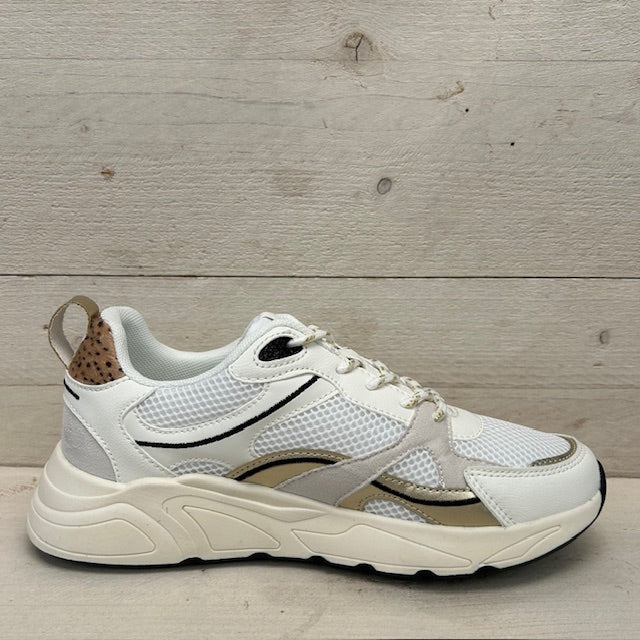 Posh by Poelman sneakers white with gold combination