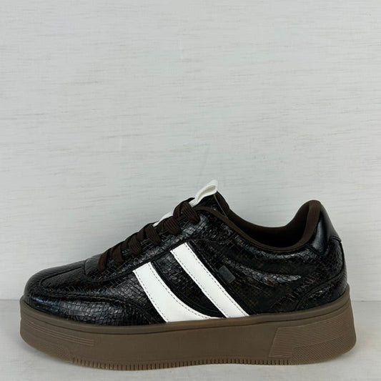 Posh by Poelman retro sneakers dark brown
