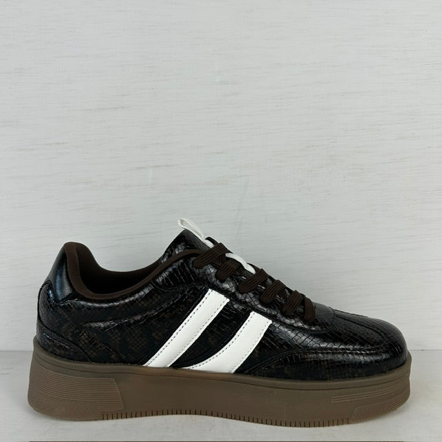 Posh by Poelman retro sneakers dark brown