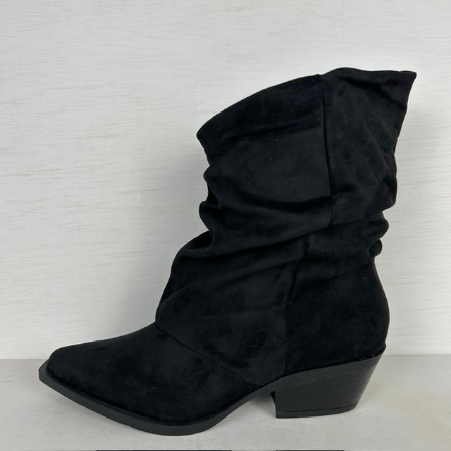 Slouchy cowboylaarzen met trendy design zwart